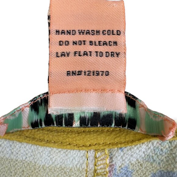 Flying Tomato Mustard Floral Kimono Crop Wrap Top L – Boho, 3/4 Dolman Sleeves - Picture 5 of 9